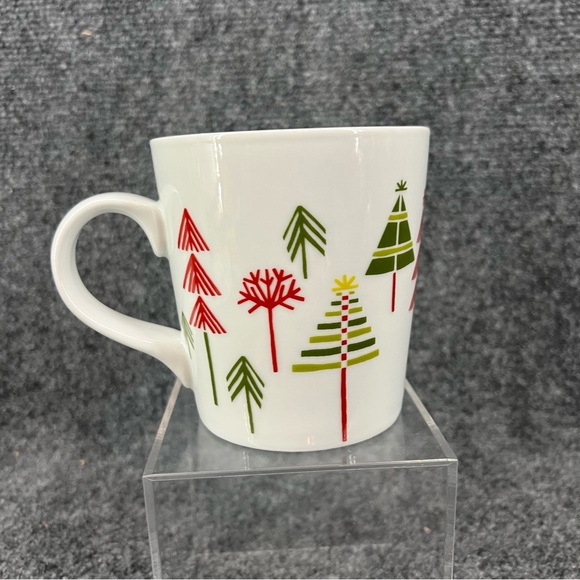 Crate & Barrel Yule Christmas Trees by Julia Rothman 16oz Coffee Mug Cup - Picture 3 of 7